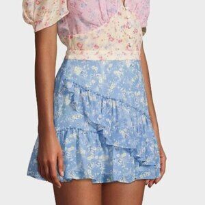 New LoveShackFancy Bea Patchwork Floral Silk Dress Size 8